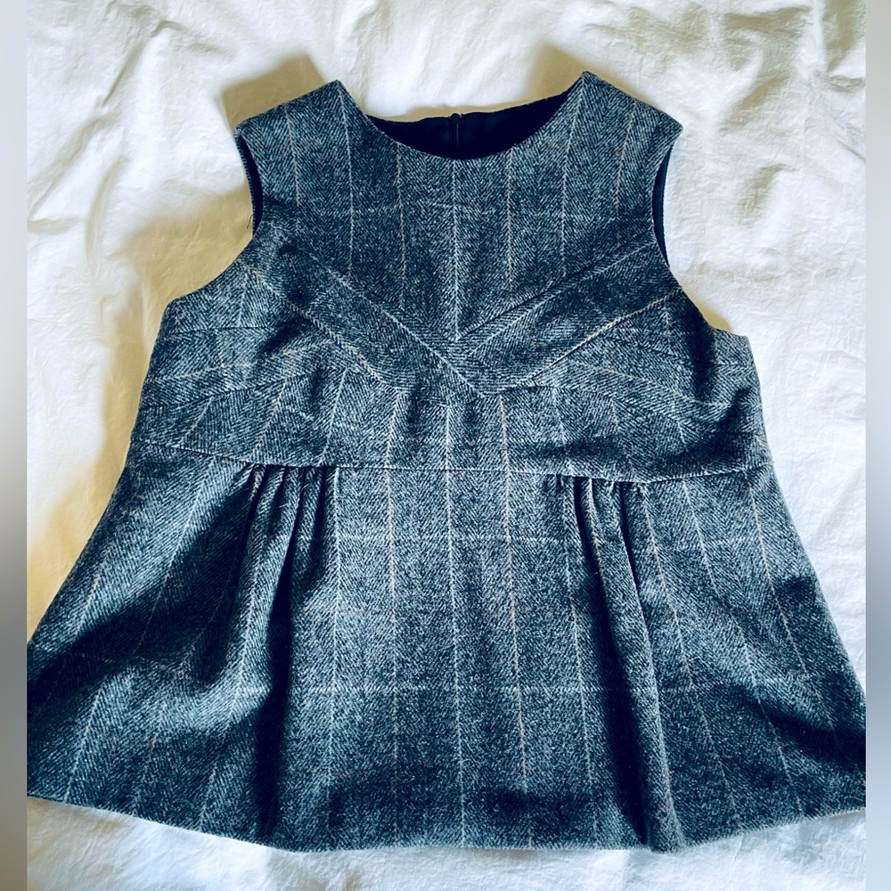 Rachel Comey peplum sleeveless tweed plaid top size 6